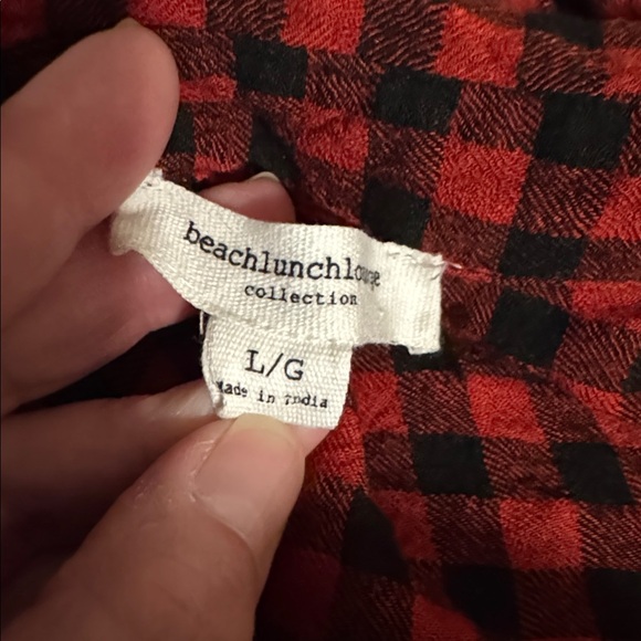 EUC Beachlunchlounge Red and Black Checkered Shirt - Picture 9 of 11